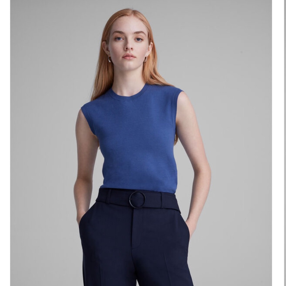 NWT Club Monaco Himalayah Sleeveless Sweater French blue XS